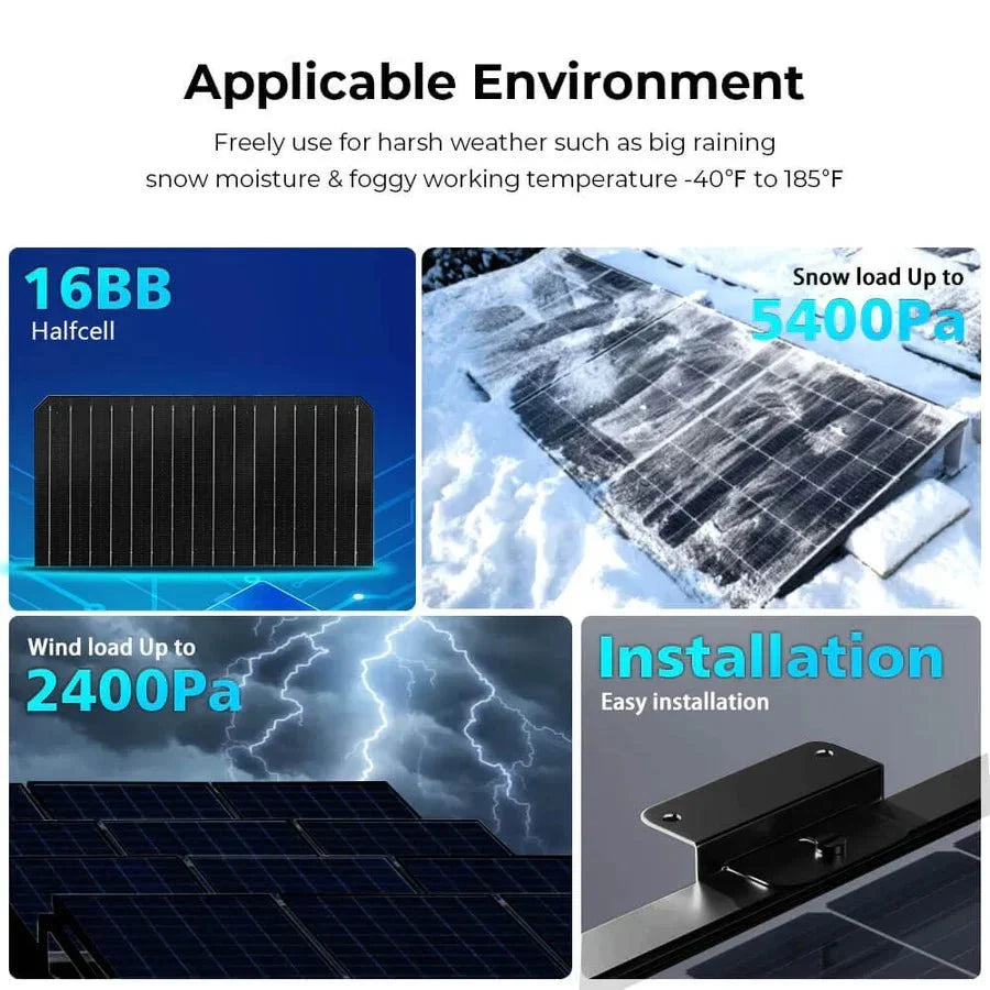 SunGoldPower 440W Monocrystalline Black N-Type Solar Panel