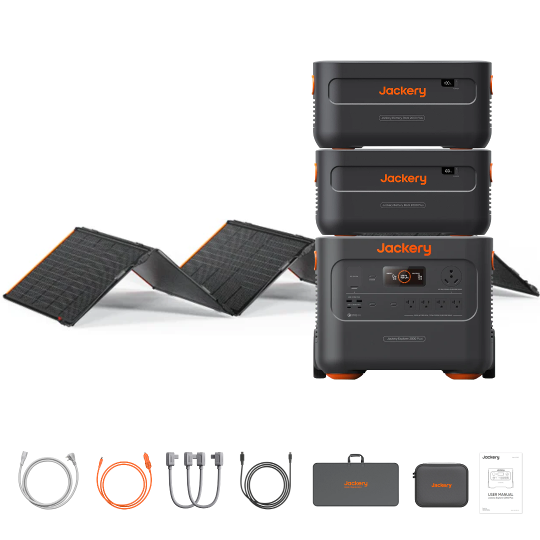 Jackery Explorer 2000 Plus Solar Generator Kit (6kWh) + SolarSaga 500 X