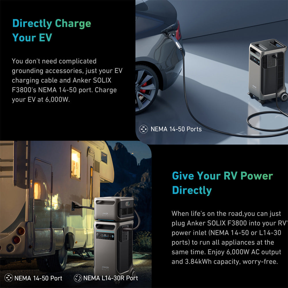 Anker F3800 3840Wh | 6000W Portable Power Station w/ Double Power Hub