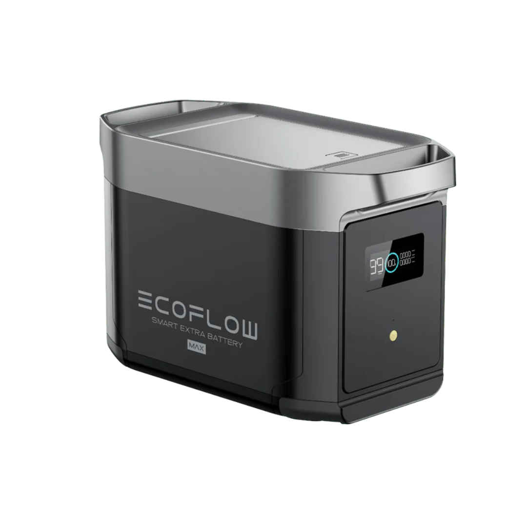 EcoFlow Delta 2 Max With 2 Extra Batteries 6144Wh 2400W LiFePO4 Solar Generator + 200W Portable Monocrystalline Solar Panels Kit