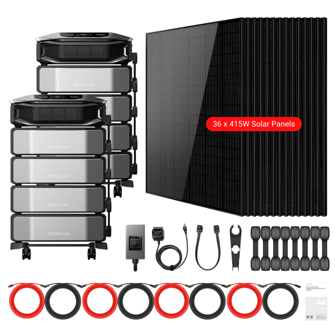 2 x EcoFlow DELTA Pro Ultra X Inverter + Batteries + 415W Solar Panels