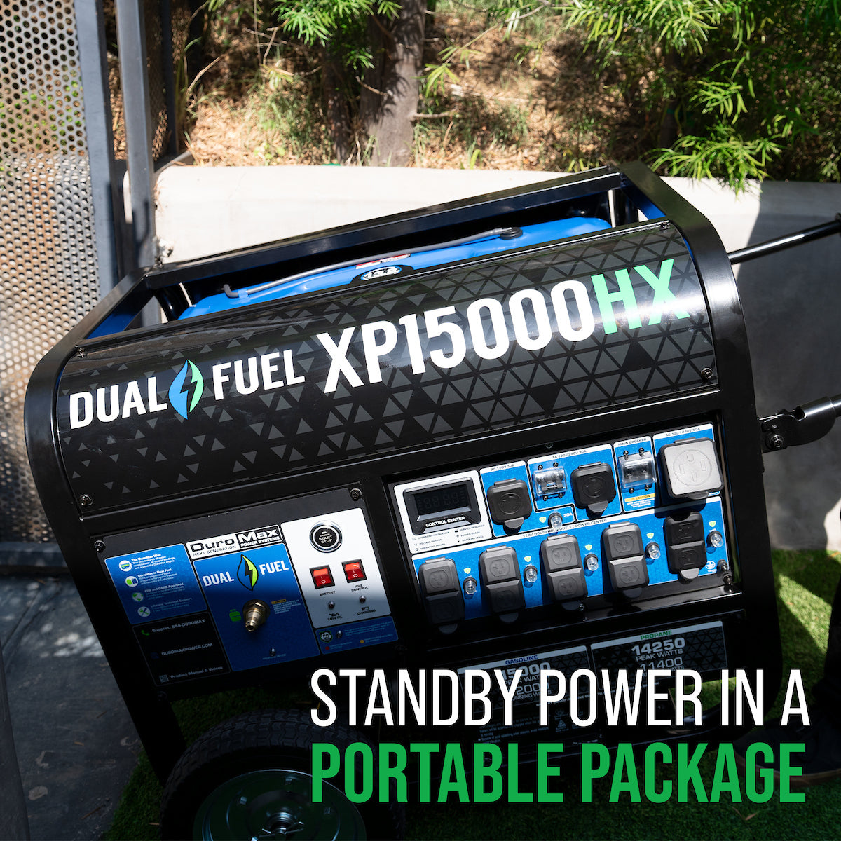 DuroMax XP15000HX 15,000 Watt Electric Start Dual Fuel Portable Generator