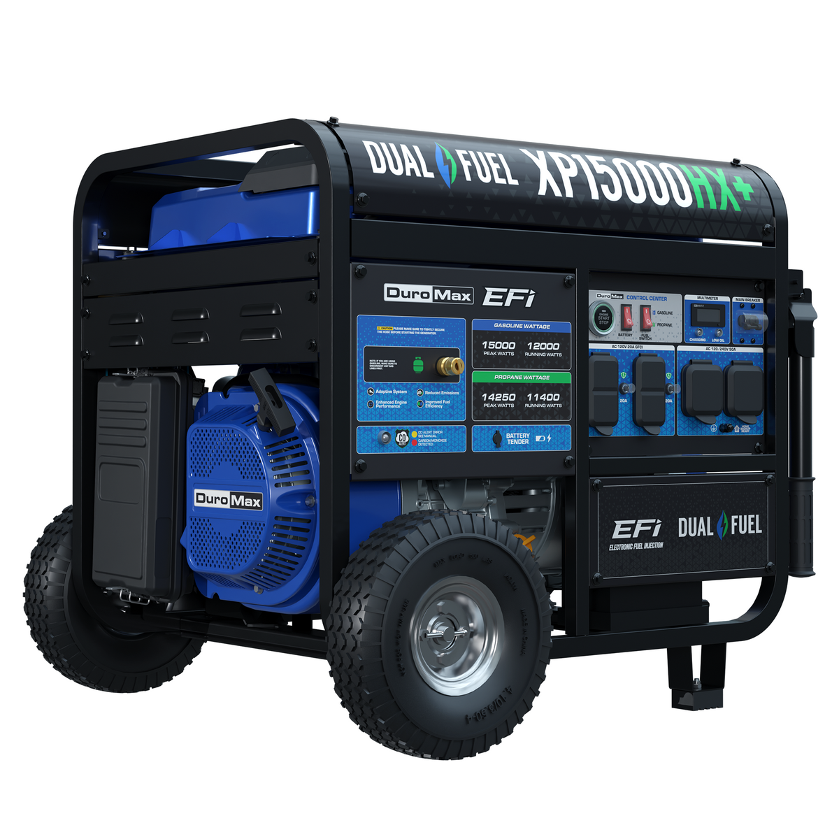 DuroMax XP15000HX+ 15,000W Electric Start Dual Fuel EFI Portable Generator