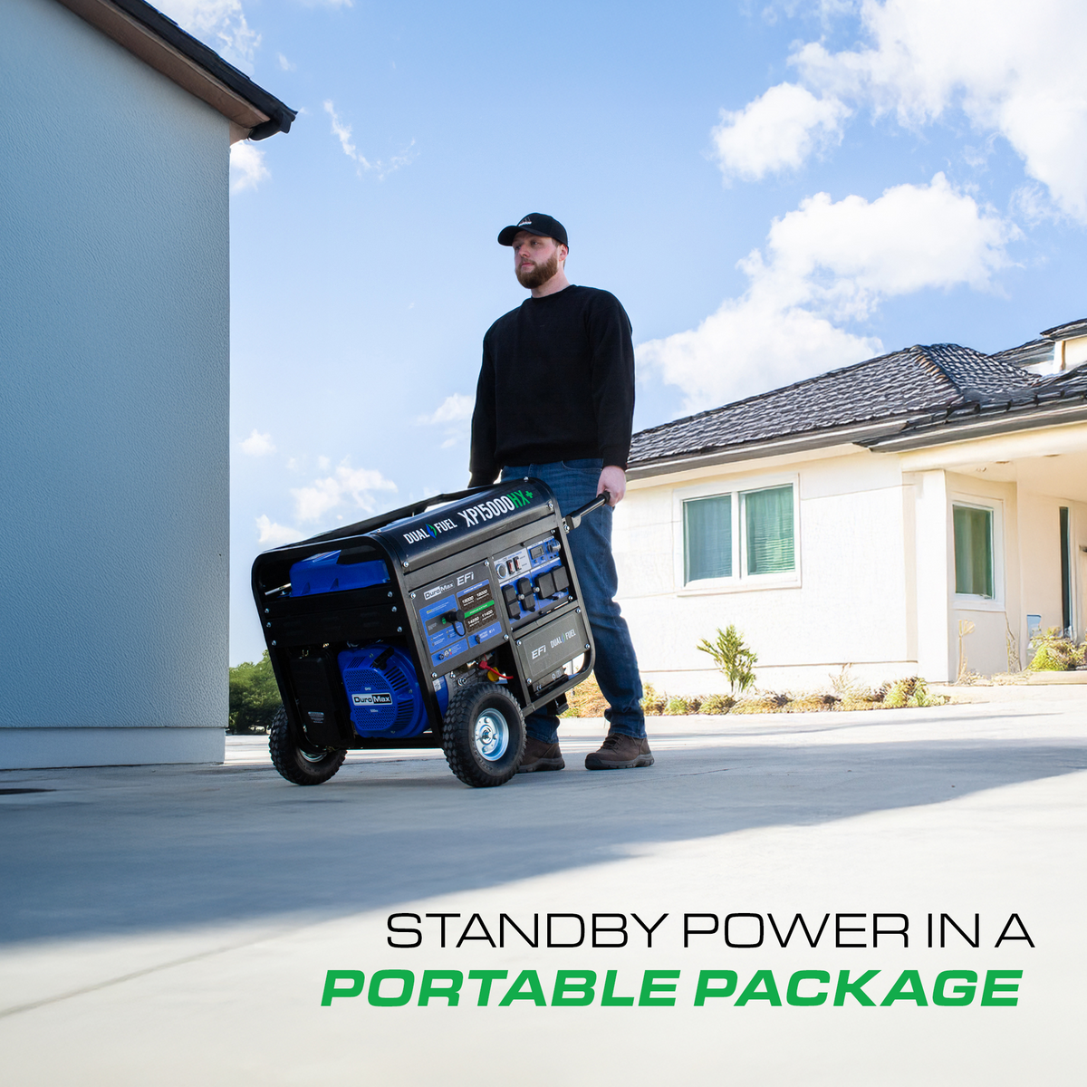 DuroMax XP15000HX+ 15,000W Electric Start Dual Fuel EFI Portable Generator