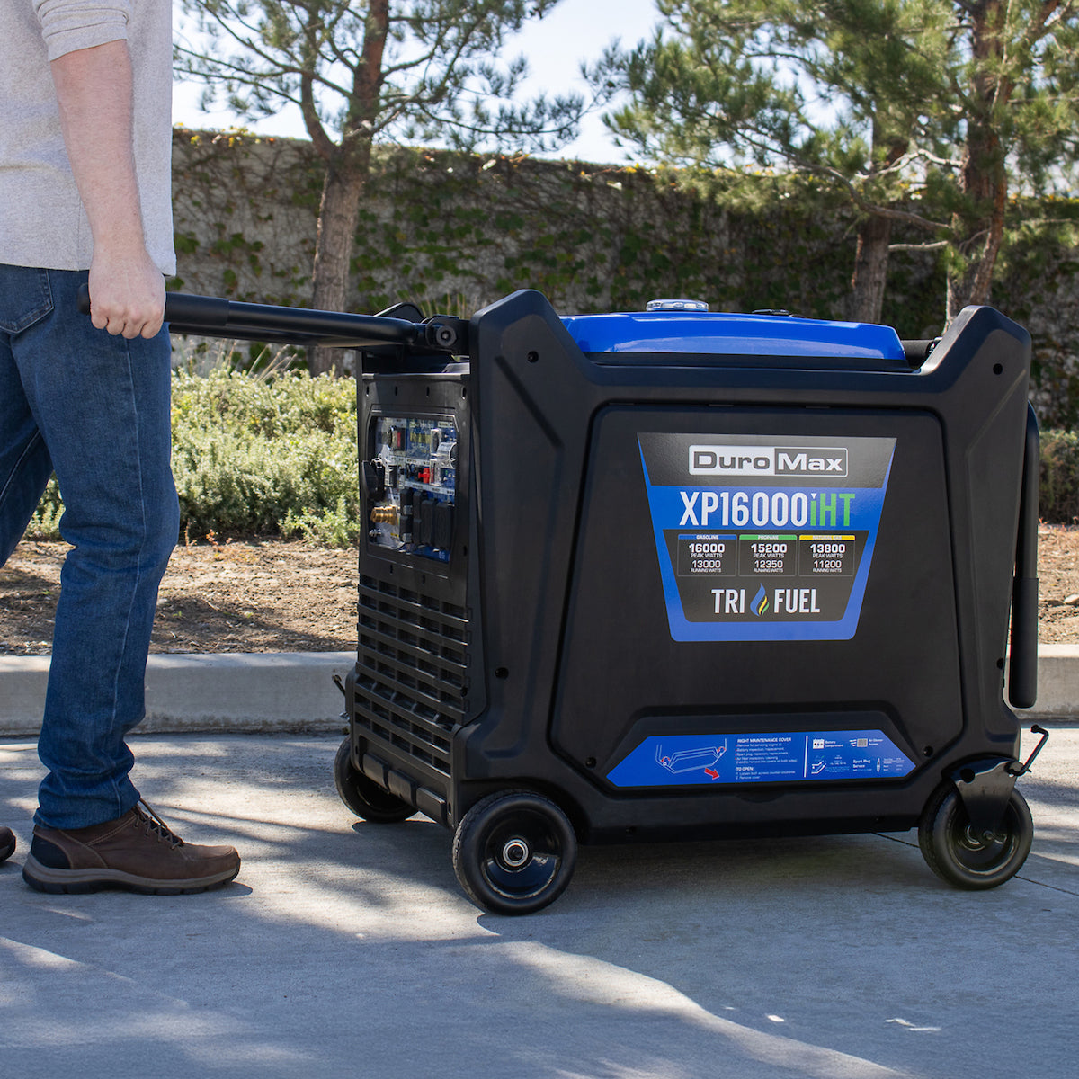 DuroMax XP16000iHT 16,000 Watt Tri Fuel Portable Inverter Generator - Quiet, Low THD