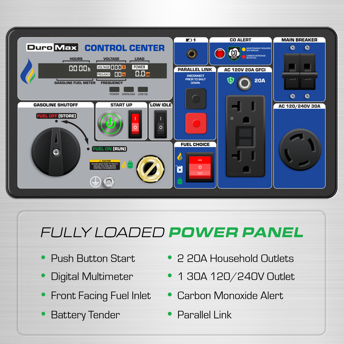 DuroMax XP7000iHT 7,000 Watt Portable Tri Fuel Inverter Generator - Quiet, Low THD
