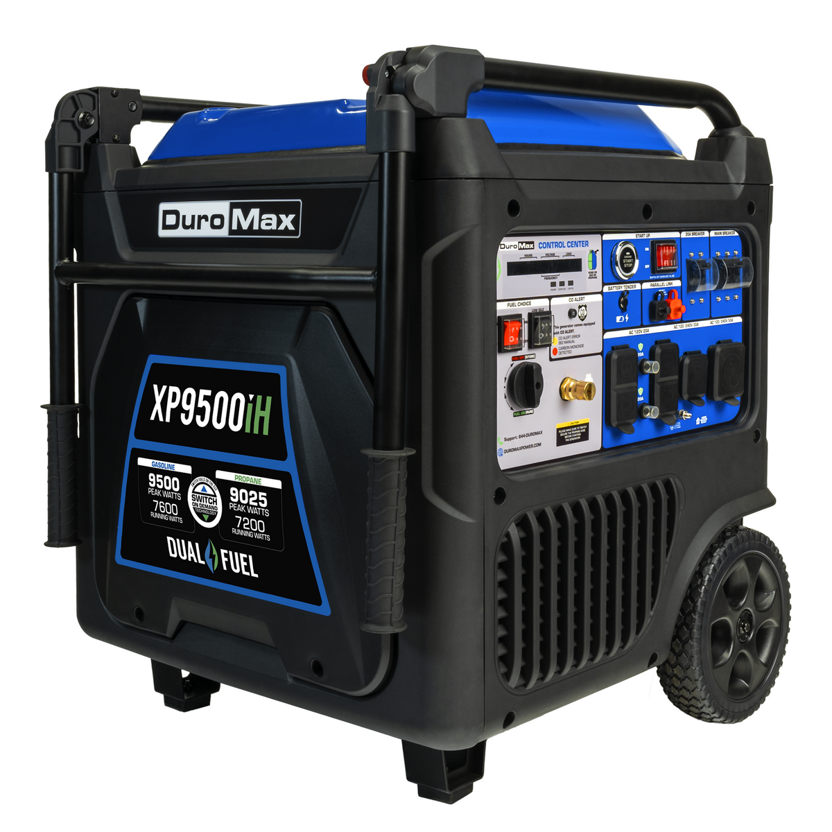 DuroMax XP9500iH 9,500 Watt Portable Dual Fuel Inverter Generator - Quiet, Low THD