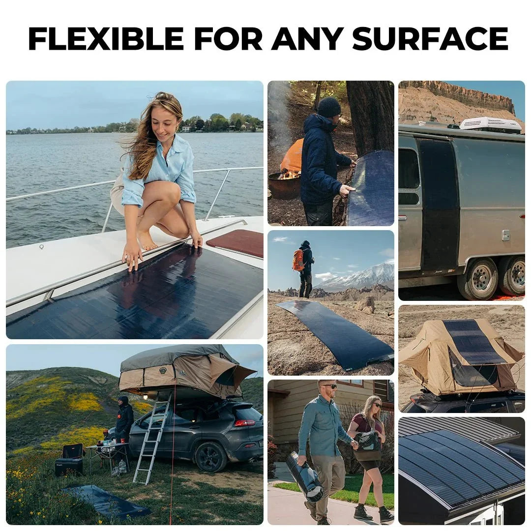 BougeRV 100W CIGS Thin-film Flexible Solar Panel With Pre-Punched Holes