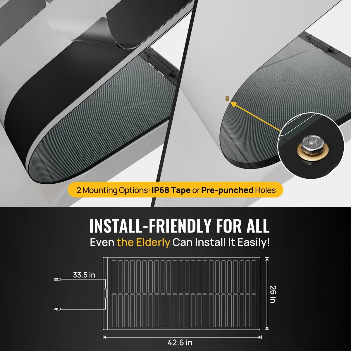 BougeRV 100W CIGS Thin-film Flexible Solar Panel