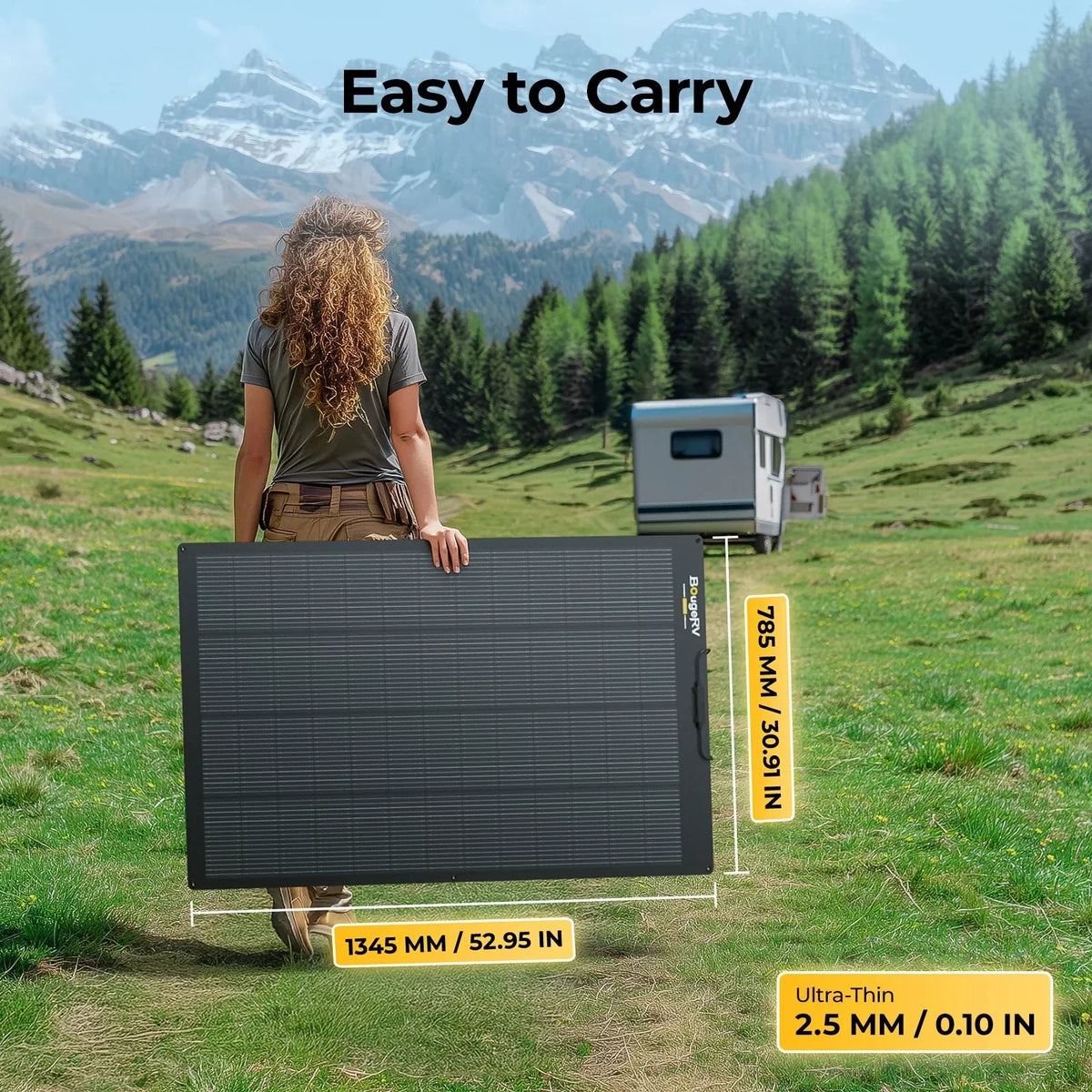 BougeRV Arch Pro 12V/24V 200W N-Type TOPCon Flexible Solar Panel