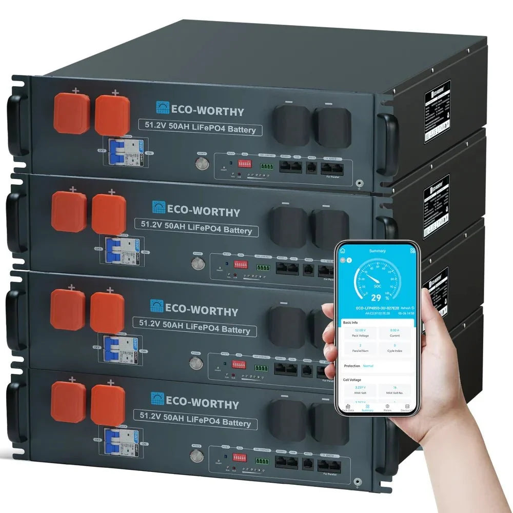 ECO-WORTHY 48V (51.2V) 50Ah Server Rack Battery
