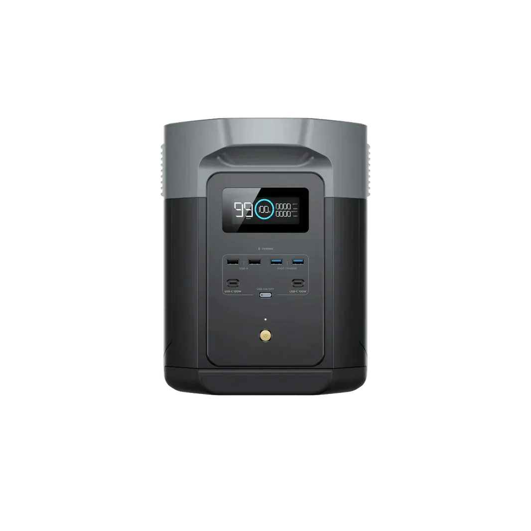 EcoFlow Delta 2 Max With Extra Battery 4096Wh 2400W LiFePO4 Solar Generator + 200W Rigid Monocrystalline Solar Panels Kit