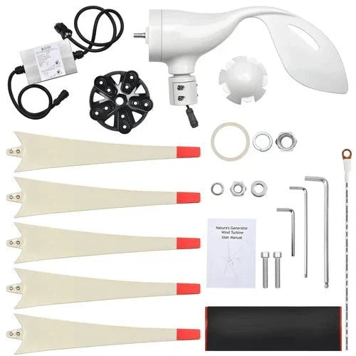 Natures Generator 2 x Lithium 3600 With 4 x 410W Monocrystalline Solar Panel + Wind Turbine (240V/7.2kW)