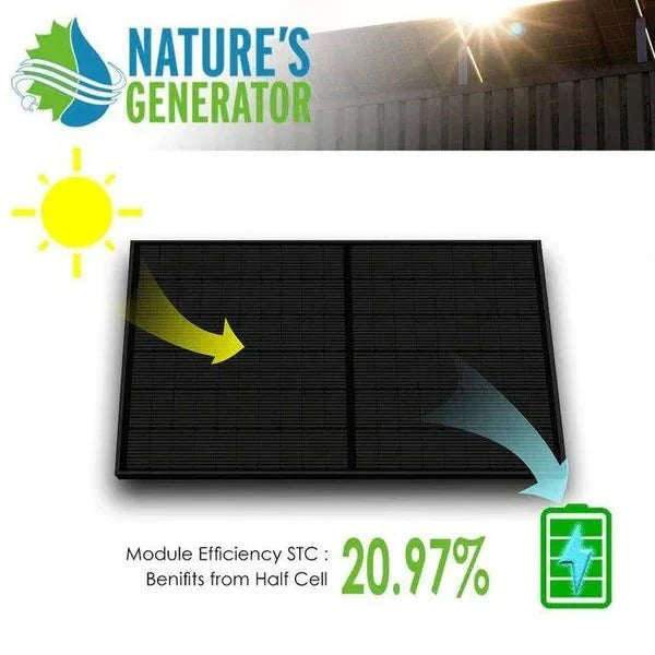 Natures Generator Lithium 6000 Solar Generator With 410W Rigid Solar Panels + Wind Turbine
