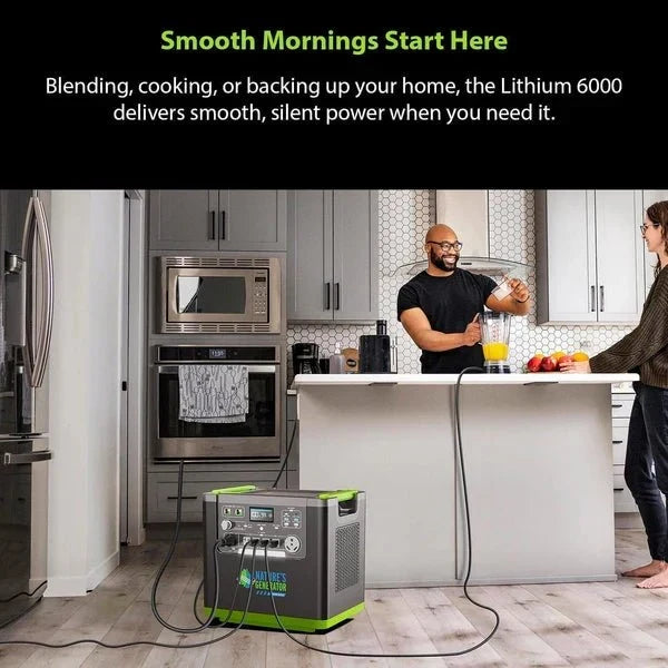 Natures Generator Lithium 6000 Solar Generator With Solar Panels