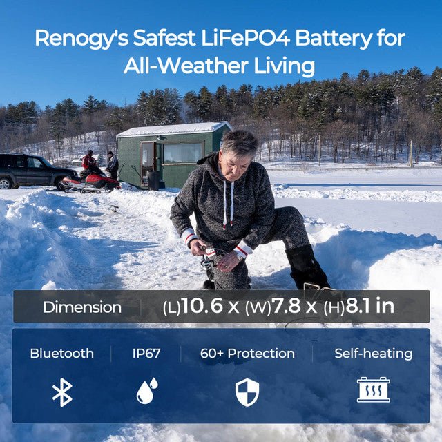 Renogy 12V 100Ah Pro Smart Self-Heating Lithium Iron Phosphate Battery With Bluetooth
