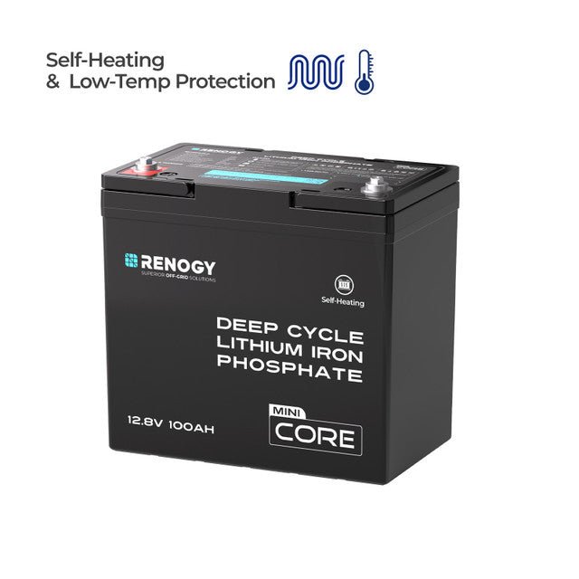 Renogy Core Mini - DuoHeat Tech 12V 100Ah Lithium Iron Phosphate Battery