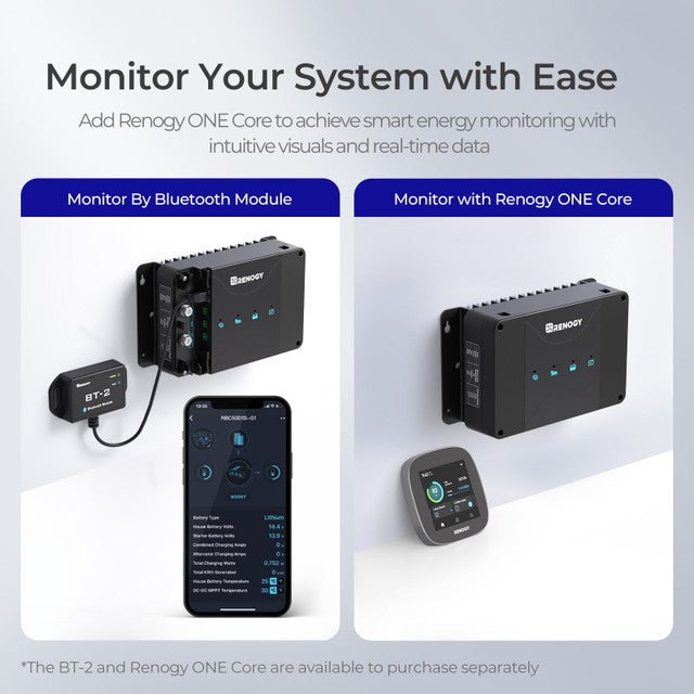 Renogy DCC50S 12V 50A DC-DC On-Board Battery Charger with MPPT + Bluetooth Module