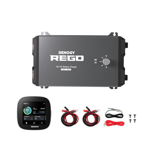 Renogy REGO 12V 60A DC-DC Battery Charger with 10FT 6AWG Cable + Renogy ONE Core