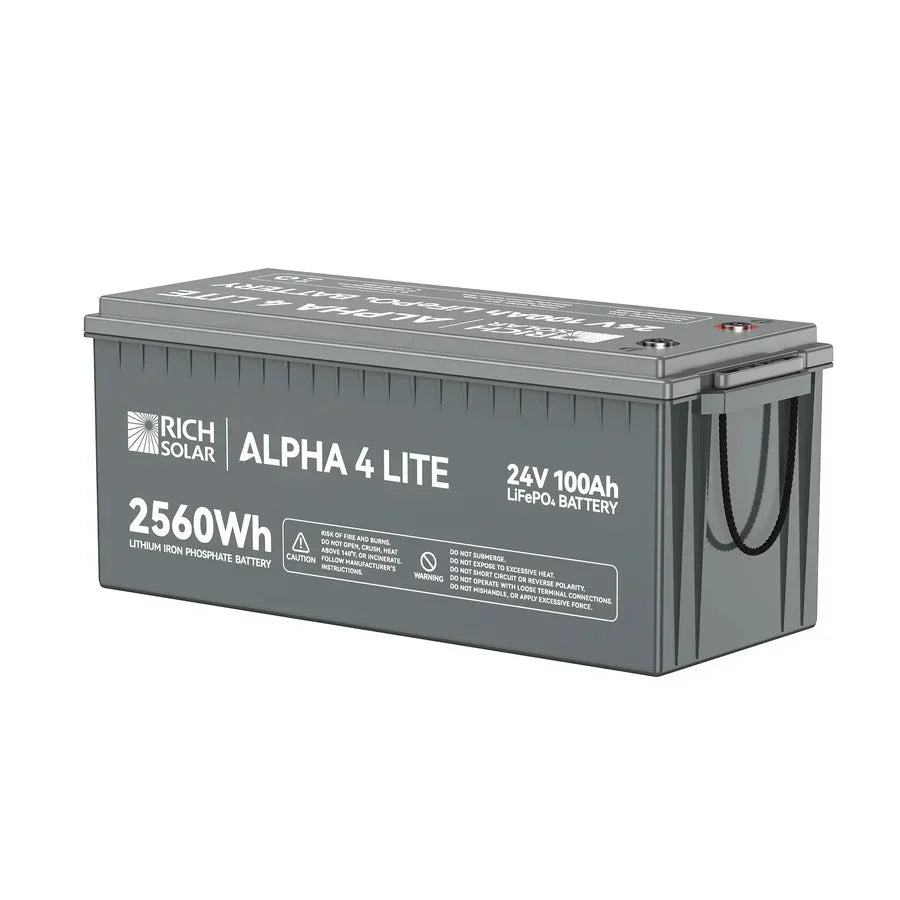 Rich Solar ALPHA 4 LITE 24V 100Ah LiFePO4 Lithium Iron Phosphate Battery