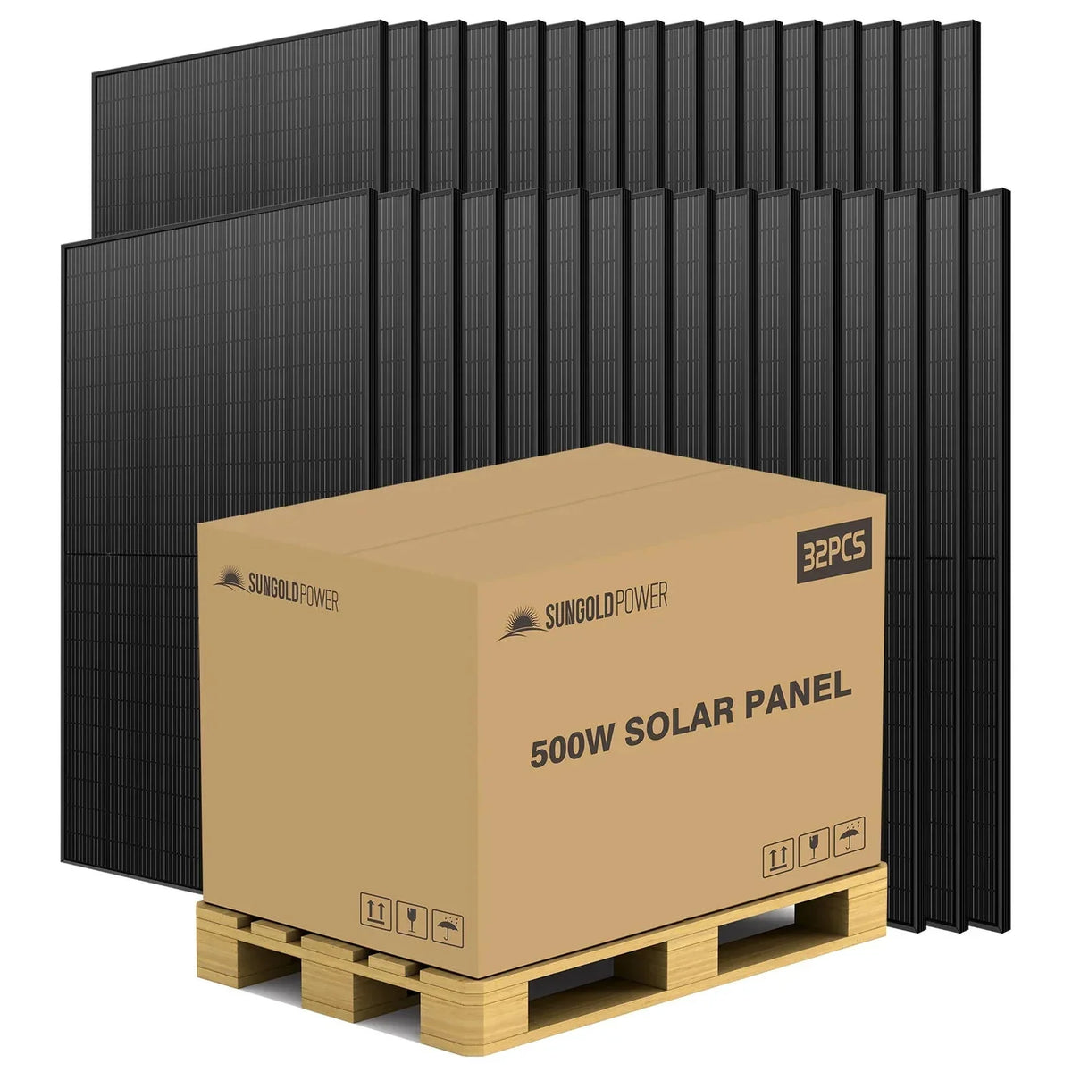 SunGoldPower 500W Monocrystalline Black PERC Solar Panel