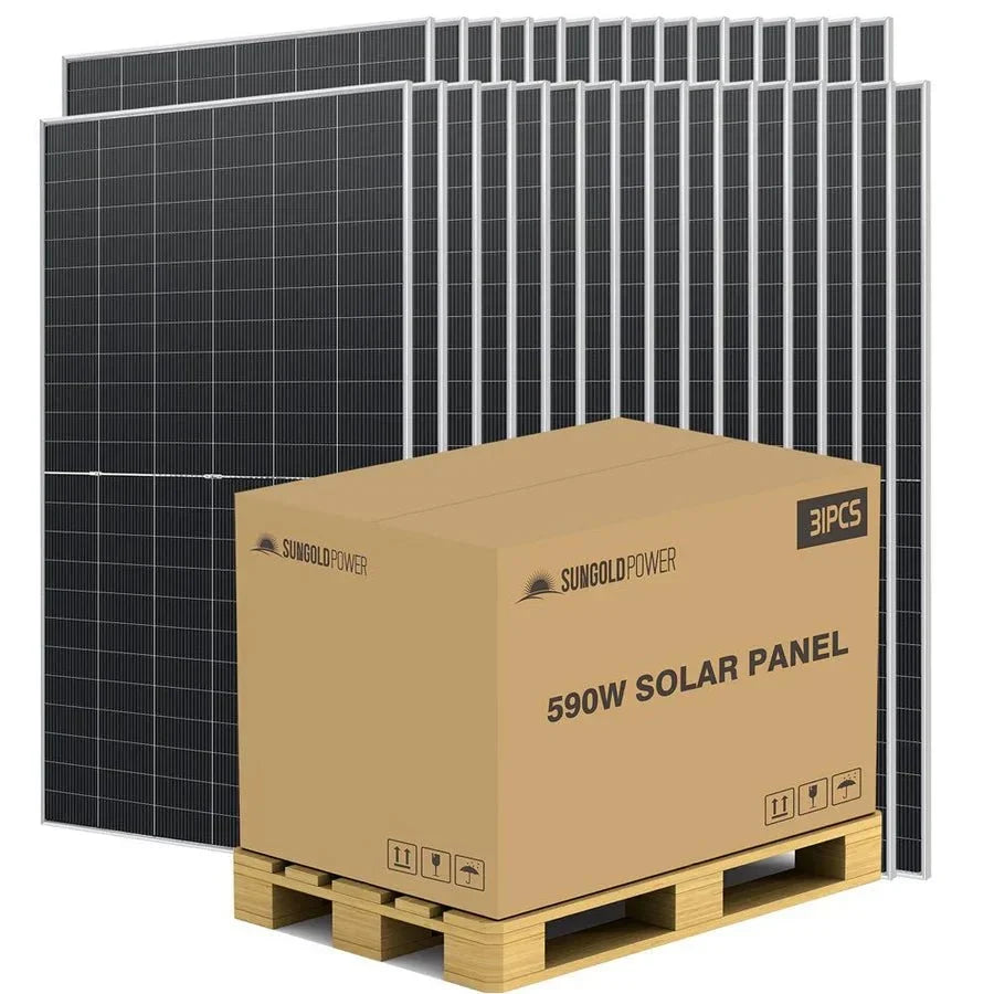 SunGoldPower 590W Bifacial N-Type Monocrystalline Solar Panel