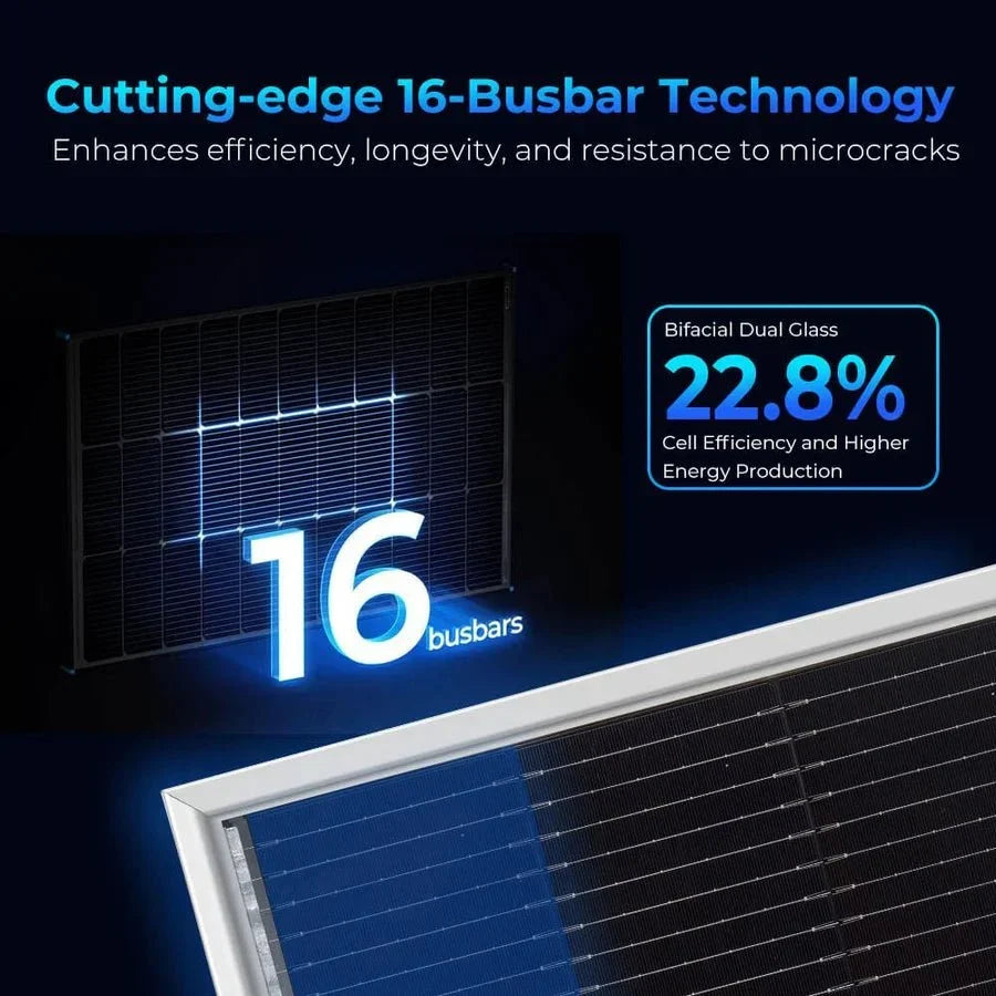 SunGoldPower 590W Bifacial N-Type Monocrystalline Solar Panel