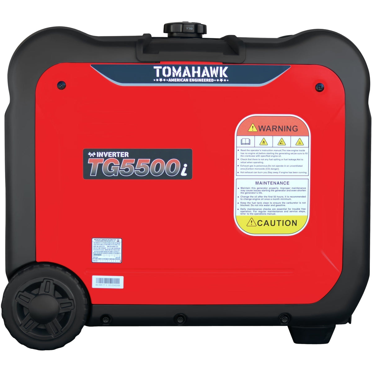 Tomahawk Power 5500 Watt Inverter Generator Super Quiet Portable Gas Power Professional Use